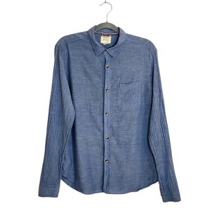 Koto Urban Outfitters Mens Blue Chambray Button Up Shirt Size Medium